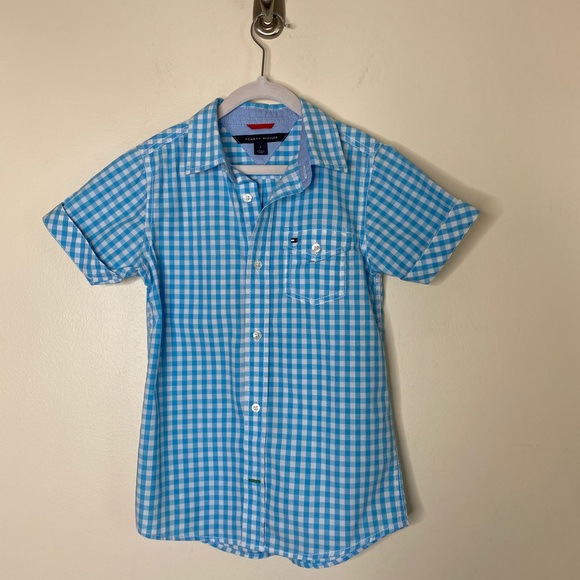 Boys Tommy Hilfiger Gingham Button Down Shirt - Picture 3 of 4